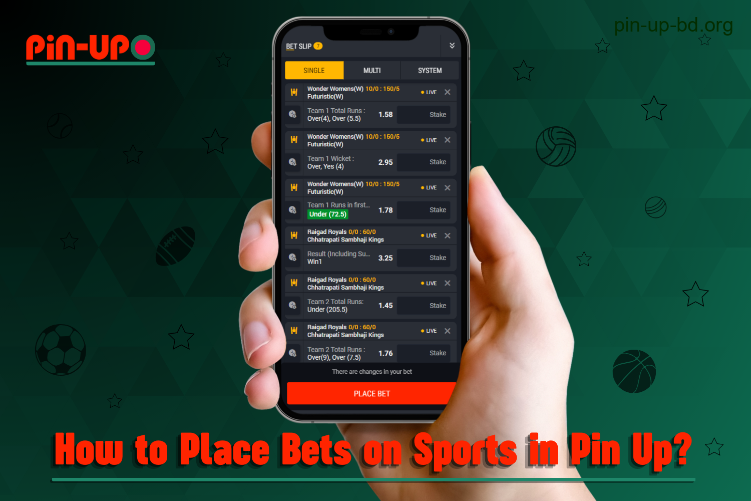 To place a bet on sports at Pin Up, users from Bangladesh should follow the instructions below