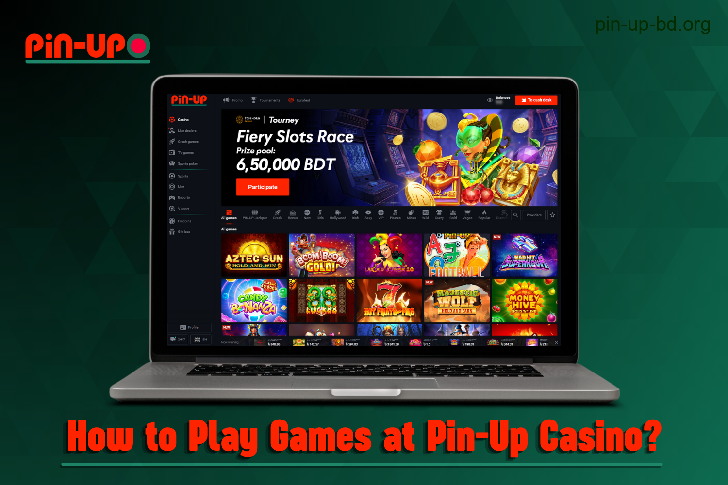 To play games at Pin Up Casino, users from Bangladesh should follow a few simple steps