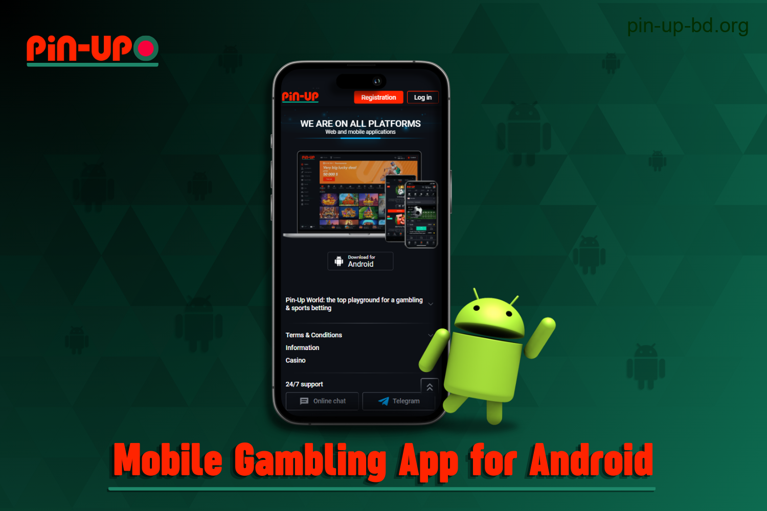 Mobile gambling app Pin-Up available for Android smartphones for users from Bangladesh