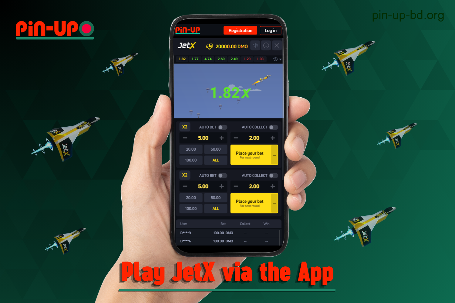 To play Pin Up Jet-X on the mobile app, users from Bangladesh should follow a few simple steps